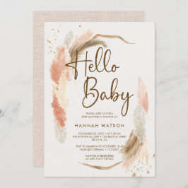 Boho Pampas Grass Hallo Baby shower Kaart