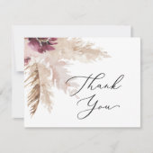 Boho Pampas Grass Hartelijk dank Bedankkaart (Voorkant)