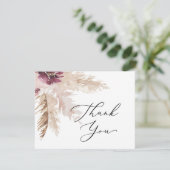 Boho Pampas Grass Hartelijk dank Bedankkaart (Staand voorkant)