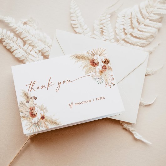 Boho Pampas Grass Hartelijk dank Bedankkaart