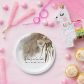 Boho Pampas Grass Herfst Baby shower Papieren Bordje (Feest)