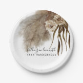 Boho Pampas Grass Herfst Baby shower Papieren Bordje (Voorkant)