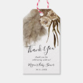 Boho Pampas Grass Herfst Botanisch Baby shower Cadeaulabel (Voorkant)