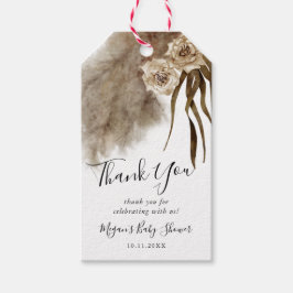 Boho Pampas Grass Herfst Botanisch Baby shower Cadeaulabel