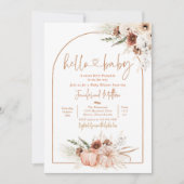 Boho Pampas Grass Herfst Floral Pumpkin Baby showe Kaart (Voorkant)