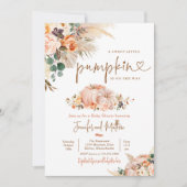 Boho Pampas Grass Herfst Floral Pumpkin Baby showe Kaart (Voorkant)