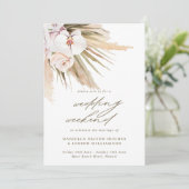 Boho Pampas Grass Huwelijksweekend Route Kaart (Staand voorkant)