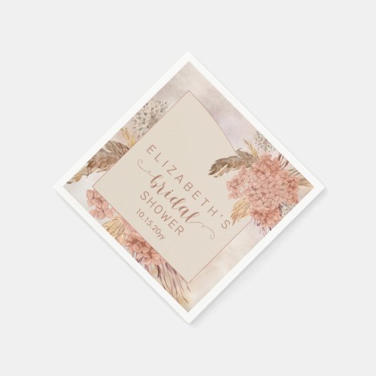 Boho Pampas Grass | Hydrangeas Vrijgezellenfeest N Servet (Hoek)