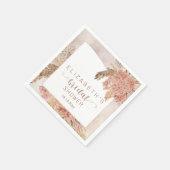 Boho Pampas Grass | Hydrangeas Vrijgezellenfeest Servet (Hoek)