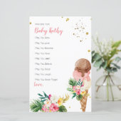 Boho Pampas Grass Ice crème Prayers voor Baby Sign (Staand voorkant)