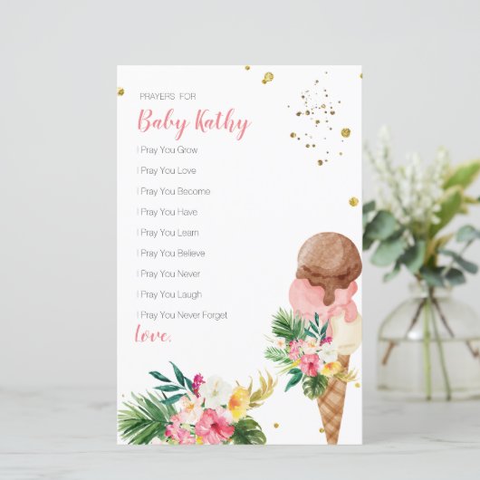 Boho Pampas Grass Ice crème Prayers voor Baby Sign (Staand voorkant)