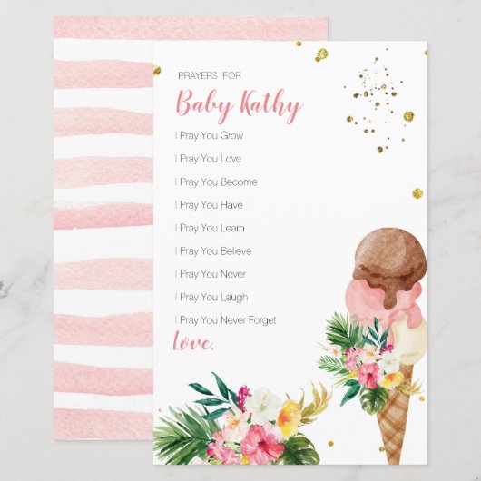 Boho Pampas Grass Ice crème Prayers voor Baby Sign (Voorkant / Achterkant)