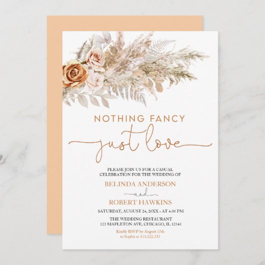 Boho Pampas Grass is niets Fancy gewoon liefdeshuw Kaart (Voorkant / Achterkant)