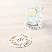 Boho Pampas Grass | Katoen borstMonogram Ronde Kartonnen Onderzetter (Insitu)