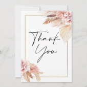 Boho Pampas Grass Lijst Baby shower bedankje Kaart (Achterkant)