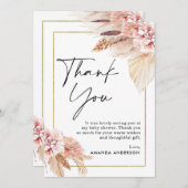 Boho Pampas Grass Lijst Baby shower bedankje Kaart (Voorkant / Achterkant)