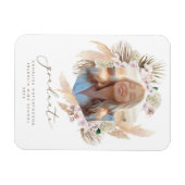 Boho Pampas Grass Lijst Foto Afstuderen Magneet (Horizontaal)