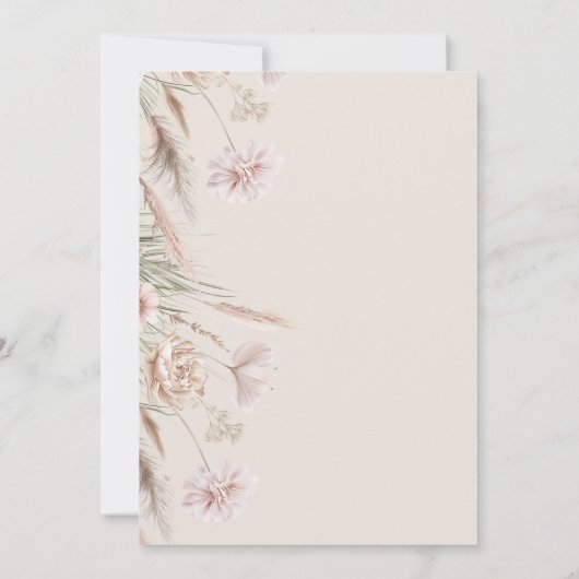 Boho Pampas Grass Love in Bloom Vrijgezellenfeest Kaart (Achterkant)