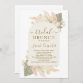 Boho Pampas Grass Lunaria Bridal Brunch Uitnodigin Kaart (Voorkant / Achterkant)