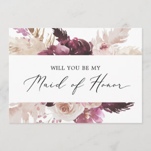 Boho Pampas Grass Maid of Honor proposal Kaart