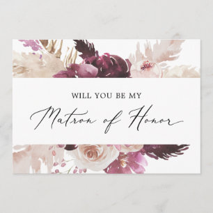 Boho Pampas Grass Matron of Honor proposal Kaart