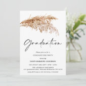 Boho Pampas Grass met Foto GraduPartij Kaart (Staand voorkant)