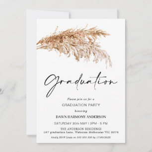 Boho Pampas Grass met Foto GraduPartij Kaart