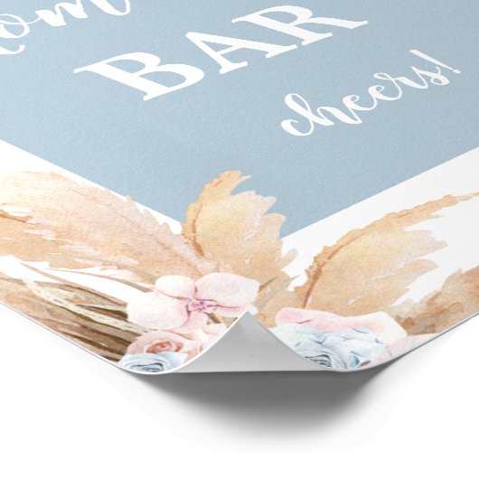 Boho Pampas Grass Mimosa Bar Boy Poster (Hoek)