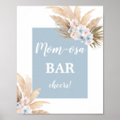 Boho Pampas Grass Mimosa Bar Boy Poster (Voorkant)