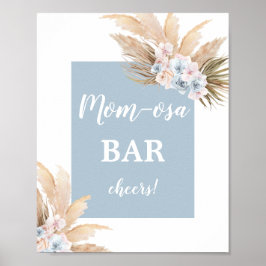 Boho Pampas Grass Mimosa Bar Boy Poster