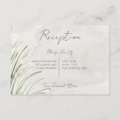 Boho Pampas Grass Minimal Modern Reception Kaart (Voorkant)