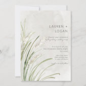 Boho Pampas Grass Minimal Modern Wedding Invite Kaart (Voorkant)