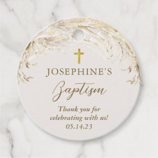 Boho Pampas Grass Modern Baptisme Bedankjes Labels