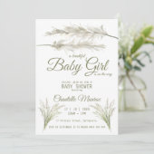 Boho Pampas Grass Modern Bohemen Baby shower Kaart