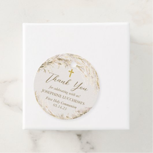 Boho Pampas Grass Modern Commune Bedankjes Labels (In situ)