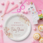 Boho Pampas Grass Neutral Baby shower Bohemian Papieren Bordje (Feest)