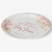 Boho Pampas Grass Neutral Baby shower Bohemian Papieren Bordje (Gekanteld)
