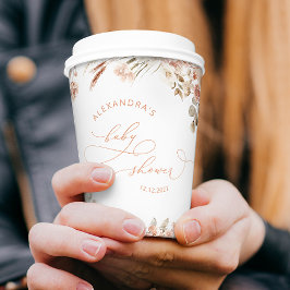 Boho Pampas Grass Neutral Baby shower Paper Cup Papieren Bekers