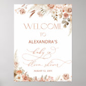 Boho Pampas Grass Neutral Baby shower Poster (Voorkant)