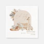 Boho Pampas Grass Neutral Baby shower Servet (Voorkant)