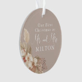 Boho Pampas Grass Neutrals Wedding Ornament (voorkant)