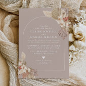 Boho Pampas Grass Neutrals Wedding Save The Date