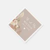 Boho Pampas Grass Neutrals Wedding Servet (Hoek)