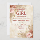 Boho Pampas Grass Oh Girl Baby Shower Kaart (Voorkant)