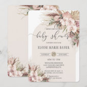 Boho Pampas Grass Orchid Floral Baby shower Kaart (Voorkant / Achterkant)