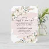 Boho Pampas Grass Orchid Floral Couples Shower Kaart (Staand voorkant)