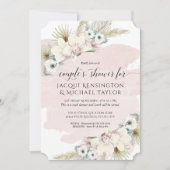 Boho Pampas Grass Orchid Floral Couples Shower Kaart (Voorkant)