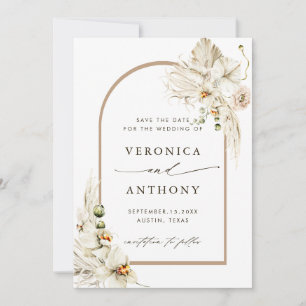 Boho Pampas Grass Orchid Floral Wedding Foto Save The Date