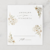 Boho Pampas Grass Orchid Floral Wedding Plaatskaartje (Buitenkant ongevouwen)