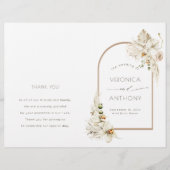 Boho Pampas Grass Orchid Floral Wedding Programme (Voorkant)